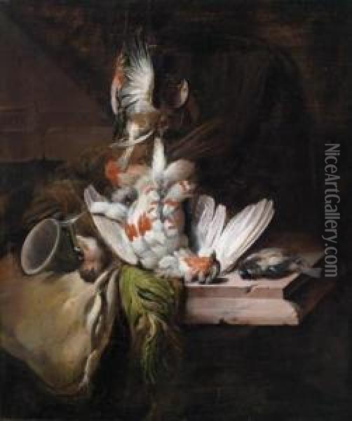 Natura Morta Venatoria Con Cacciagione E Attrezzi Da Caccia Oil Painting - William Gowe Ferguson