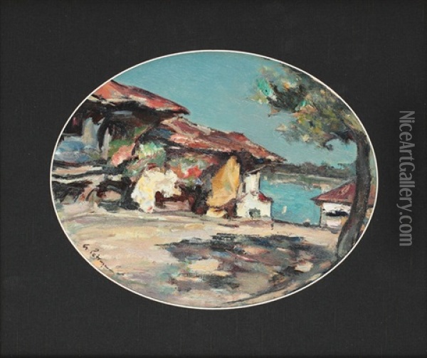 Houses At Silistra Oil Painting - Gheorghe Petrascu