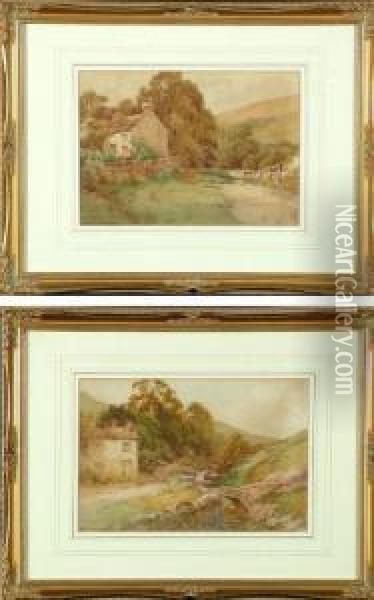 Views In The Lake District Oil Painting - Harry James Sticks