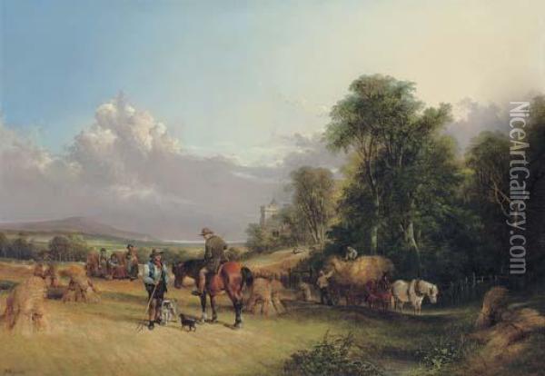 Bringing In The Harvest Oil Painting - Snr William Shayer