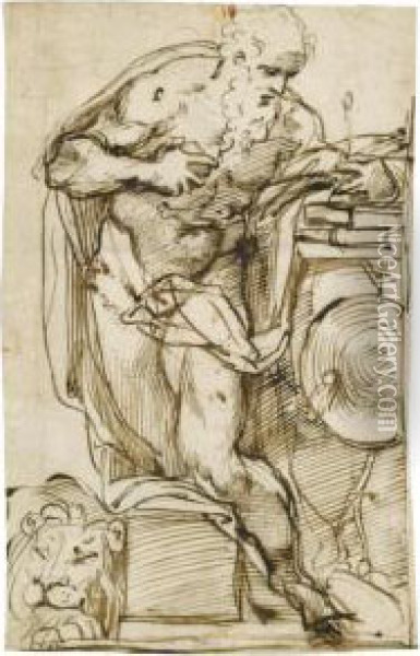 : St Jerome In His Study Oil Painting - Agostino Carracci
