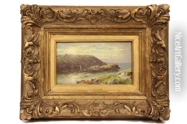 The Harbor At Monhegan, Maine Oil Painting - William Trost Richards