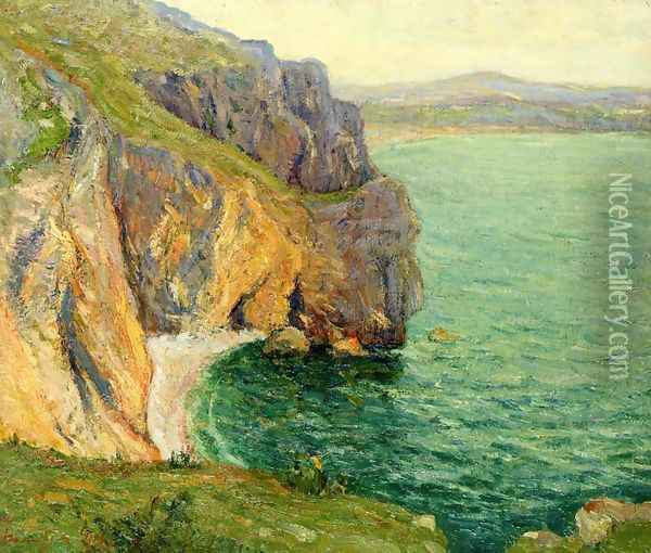 The Cliffs at Polhor, Morgat Oil Painting - Maxime Maufra
