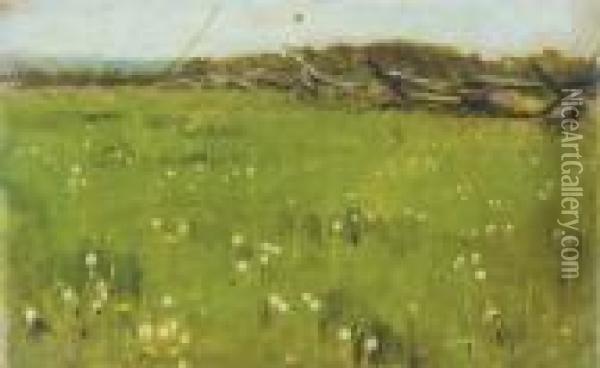 Field Of Dandelions Oil Painting - Theodore Robinson