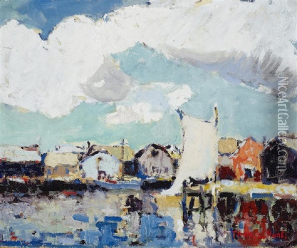 The Harbor Oil Painting - Thomas Lorraine Hunt
