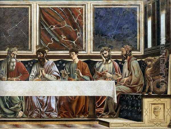 Last Supper (detail 3) 1447 Oil Painting - Andrea Del Castagno