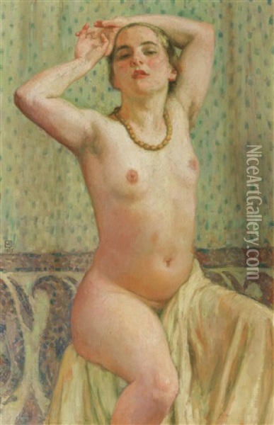 Paquita Au Collier Oil Painting - Theo van Rysselberghe
