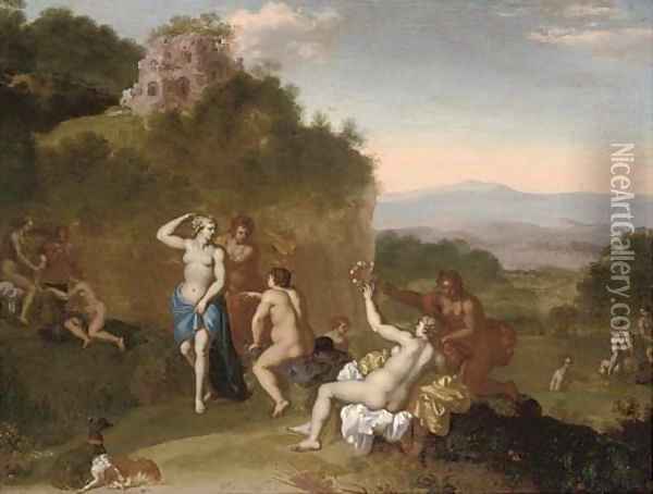 Diana and her nymphs bathing Oil Painting - Daniel Vertangen