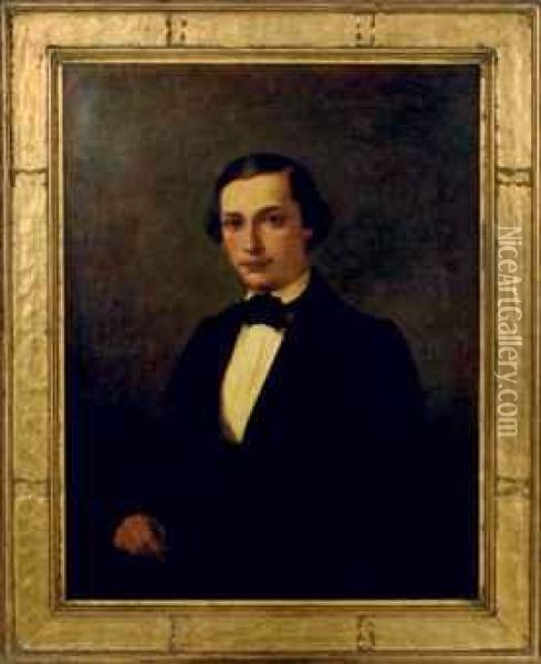 Portrait Of A Young Gentleman Oil Painting - Attilio Baccani