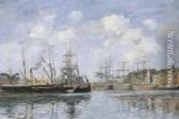 Le Havre. Le Bassin De La Barre Oil Painting - Eugene Boudin