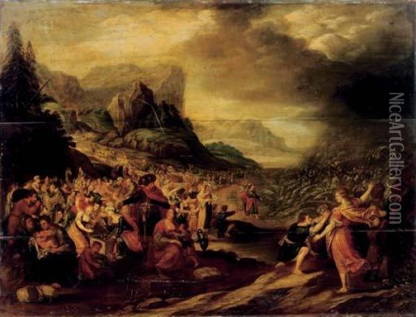 The Destruction Of The Pharaoh's Army In The Red Sea Oil Painting - Frans II Francken