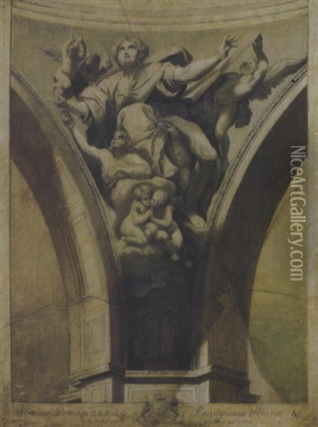 Trompe-l'oil: Gravure De Nicolas Dorigny Au Verre Casse Oil Painting - Gabriel (Gaspard) Gresly