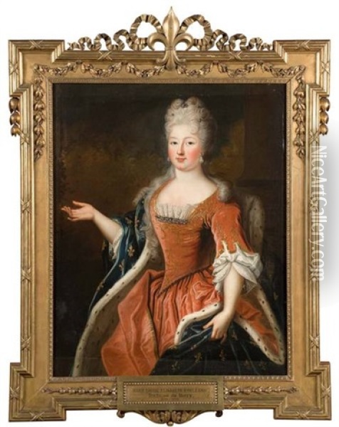 Portrait De Marie Louise Elisabeth D'orleans, Duchesse De Berry (1695-1719) Oil Painting - Pierre Gobert
