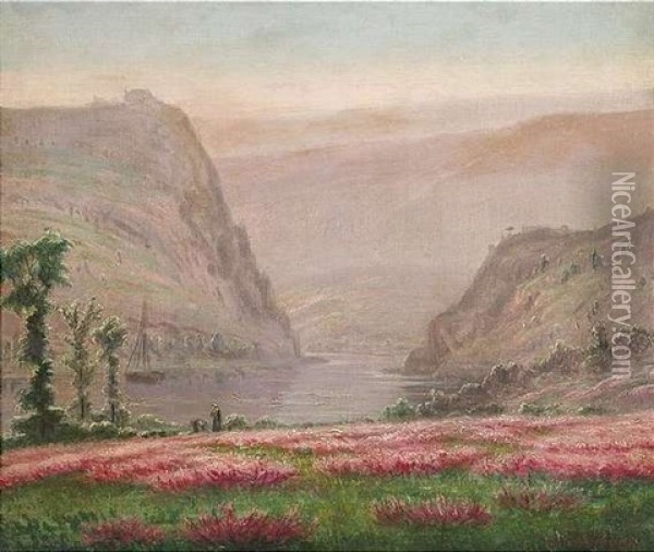 Sommerliche Flusslandschaft Oil Painting - Nikolai Andreievitch Okolowitch
