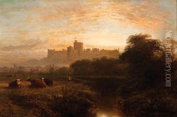 Windsor Castle Oil Painting - George Cole, Snr.