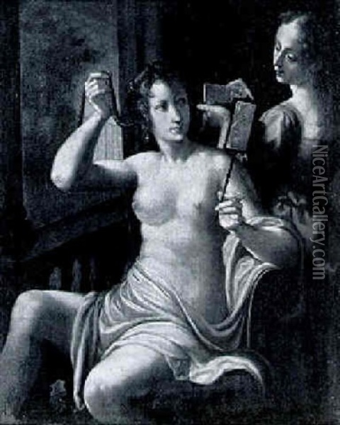 A Lady At Her Toilet Oil Painting - Andrea Procaccini