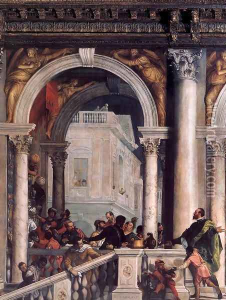 Feast in the House of Levi (detail) Oil Painting - Paolo Veronese (Caliari)