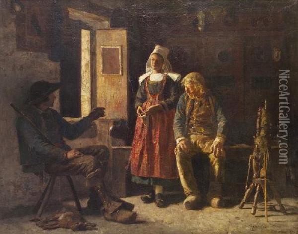 The Story Of The Hunt Oil Painting - Thomas Hovenden