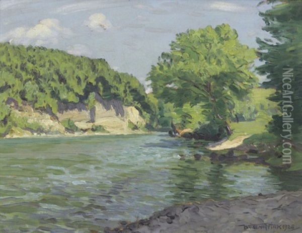 Sommerliche Flusspartie Oil Painting - Waldemar Theophil Fink