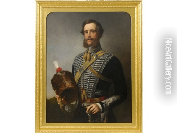 Portrait Of Sir Henry Bouverie Poulet St. John Midmay, 5th Bt. (1810-1902) Oil Painting - Sir Francis Grant