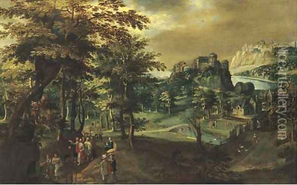 The Calling of Saint Zacchaeus Oil Painting - Gillis Van Coninxloo III