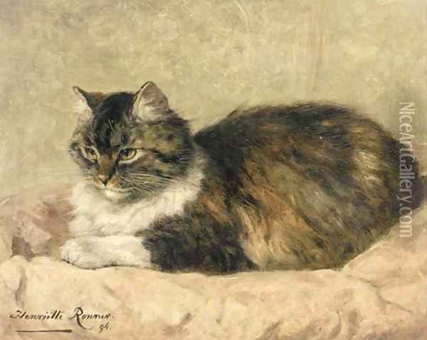 Purring with content Oil Painting - Henriette Ronner-Knip