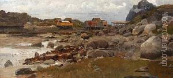Norwegische Landschaft Oil Painting - Adolf Gustav Schweitzer