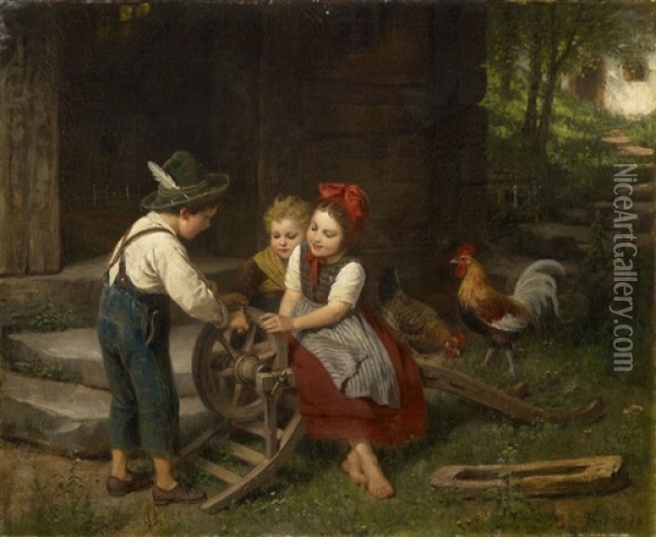The Little Scissors Grinder Oil Painting - Rudolf Epp