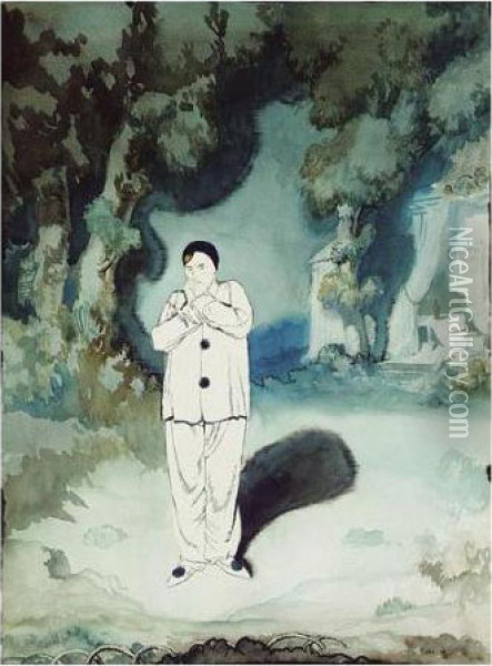 Pierrot (palliachi Tonight) Oil Painting - Sir William Newenham Montague Orpen
