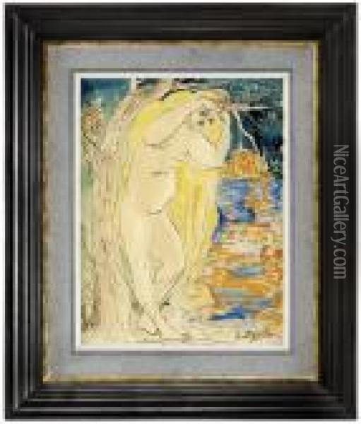 Kvinna Med Utslaget Har Oil Painting - Ernst Josephson
