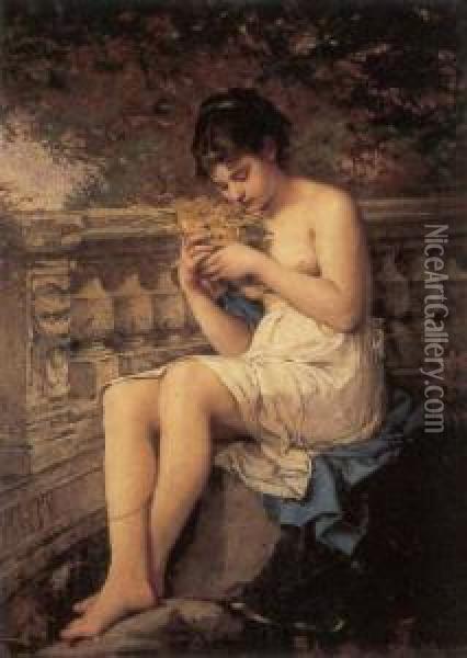 Young Classical Beauty Oil Painting - Jules Salles-Wagner