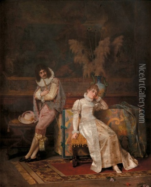 The First Quarrel Oil Painting - Alfonso Savini