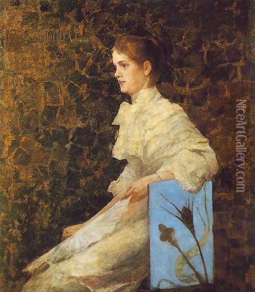 Portrait of Iren Bilcz 1892 Oil Painting - Janos Thorma