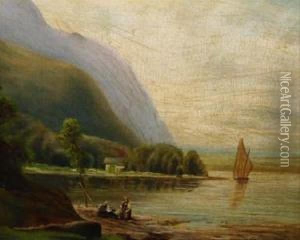Fisherfolk On Thebeach Oil Painting - Jessie Walker
