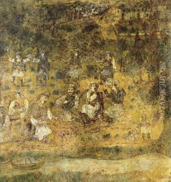 Katsandonis at Tzoumerka Oil Painting - Theofilos (Hadjimichail)