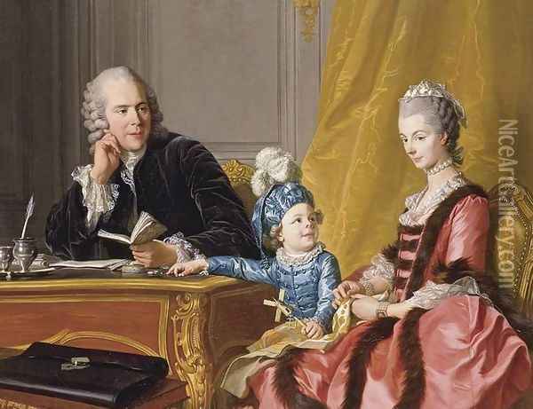 The Devin Family 1767 Oil Painting - Louis Michel van Loo