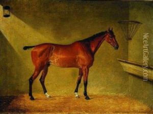 Horse In Stall Oil Painting - Henry Bernard Chalon