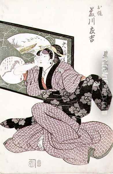 The actor Fujikawa Tomokichi II as O-Kaji, pub. c.1811 Oil Painting - Toyokuni