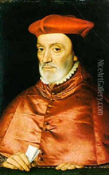 Portrait Of Jean Bertrand, Archbishop And Cardinal Of Sens Oil Painting - Jean (Jehannet) Clouet