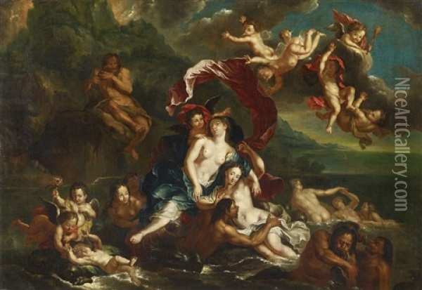 The Triumph Of Galathea Oil Painting - Francesco Albani