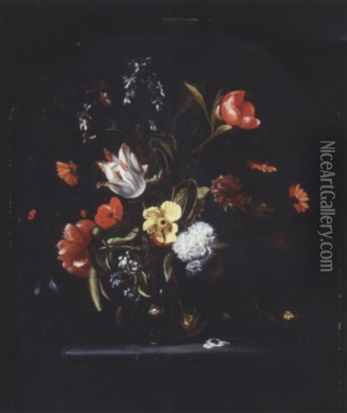 Fleurs Dans Un Vase Oil Painting - Cornelis Verelst