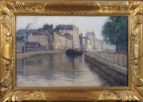 Bord De Canal Oil Painting - Emile Claus