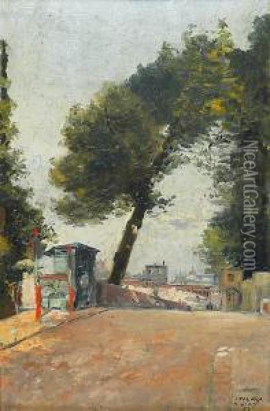 Sur Les Quais A Paris Oil Painting - Enrique Atalaya Gonzalez