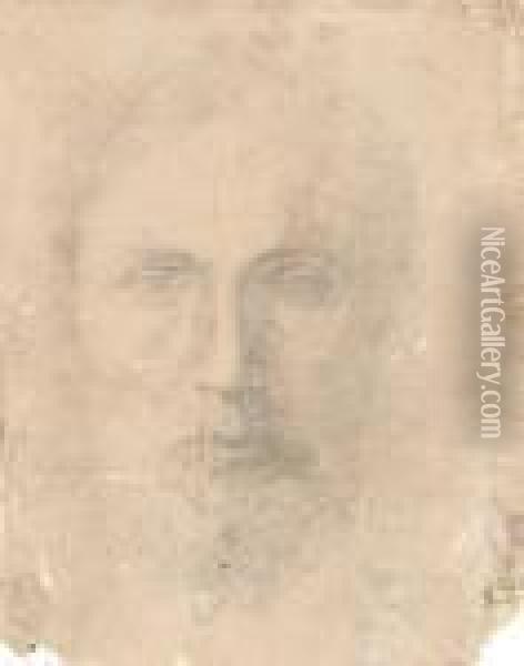 Head Of A Bearded Man, Perhaps A Study For The Head Of Christ Oil Painting - Girolamo Francesco Maria Mazzola (Parmigianino)