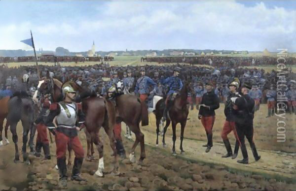 A Division Of Cavalry Oil Painting - Pierre Petit-Gerard