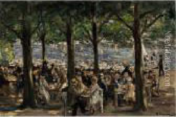 Gartenlokal An Der Havel Unter Baumen Oil Painting - Max Liebermann