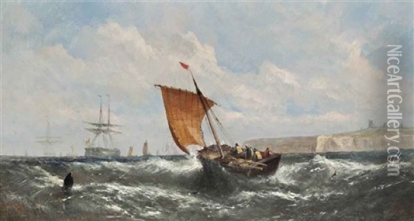 Fishing Boats In The Channel Oil Painting - William Callcott Knell