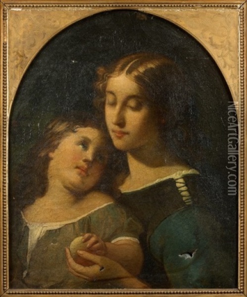 Deux Jeunes Filles Oil Painting - Francois-Louis Lanfant