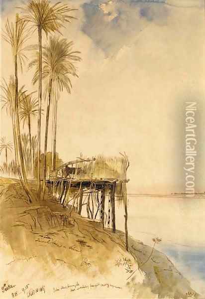 View of Toske on the Upper Nile Oil Painting - Edward Lear
