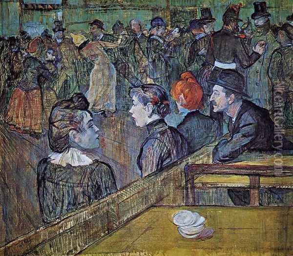 At the Moulin de la Galette 1889 Oil Painting - Henri De Toulouse-Lautrec
